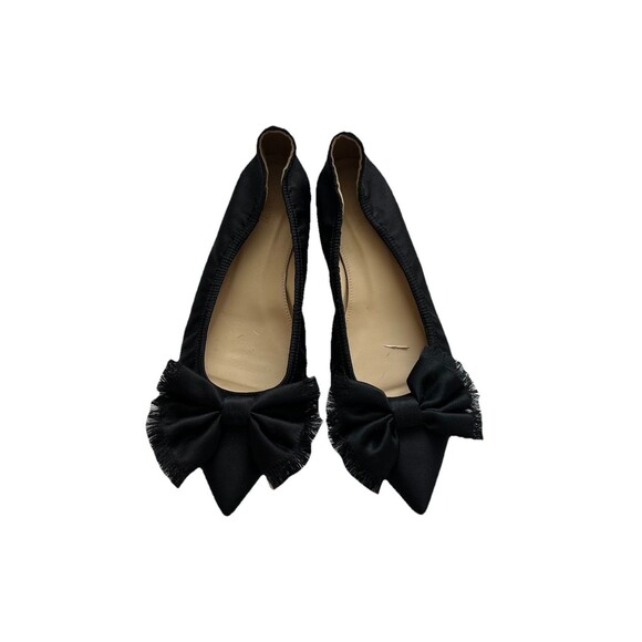 J.Crew Black Flats – Pointed Toe – Frayed Bow Detail – Women’s Size 8 - Picture 2 of 6